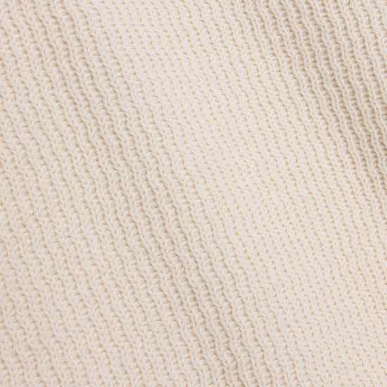 Wavy Knit L/S Polo - Bone