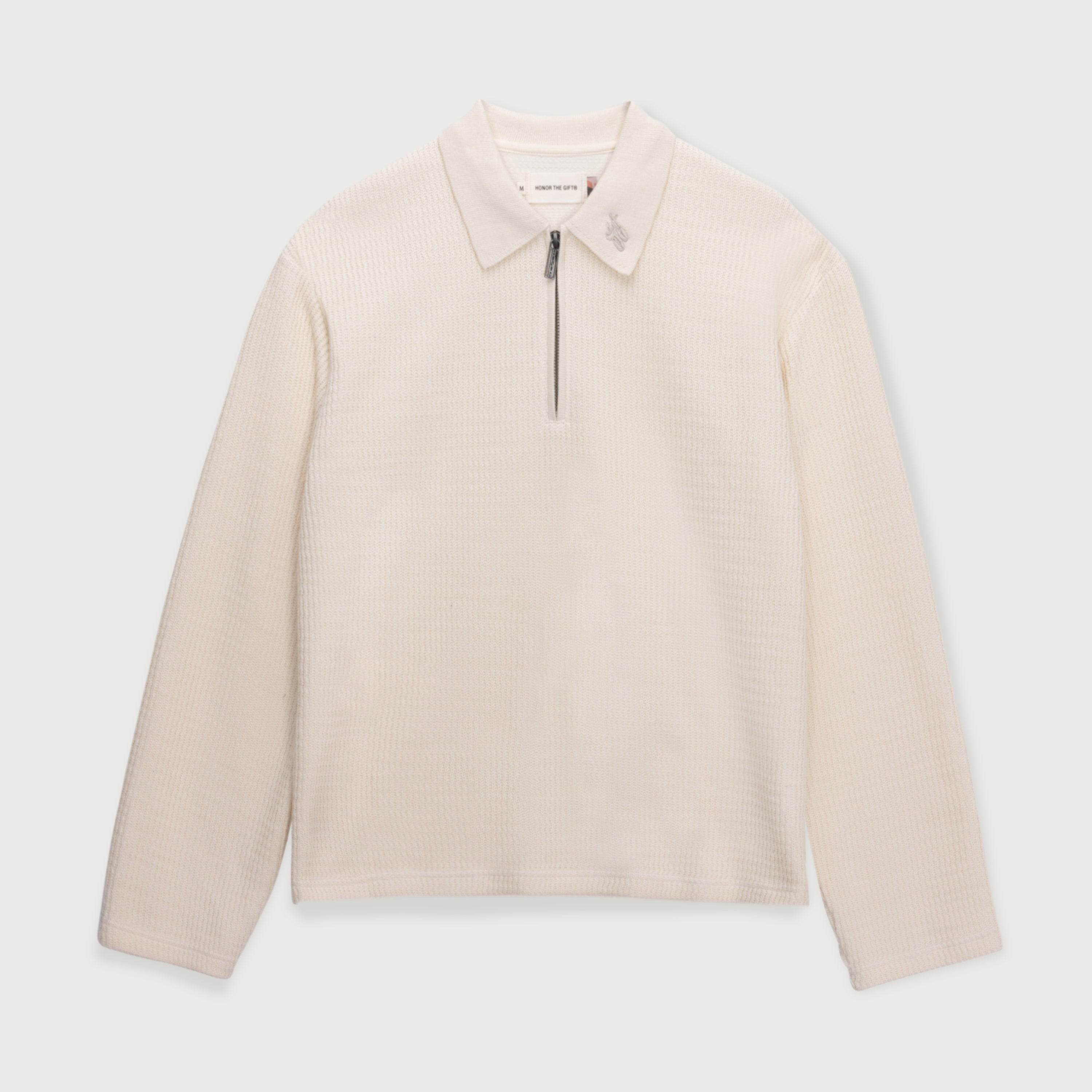 Wavy Knit L/S Polo - Bone – Honor The Gift