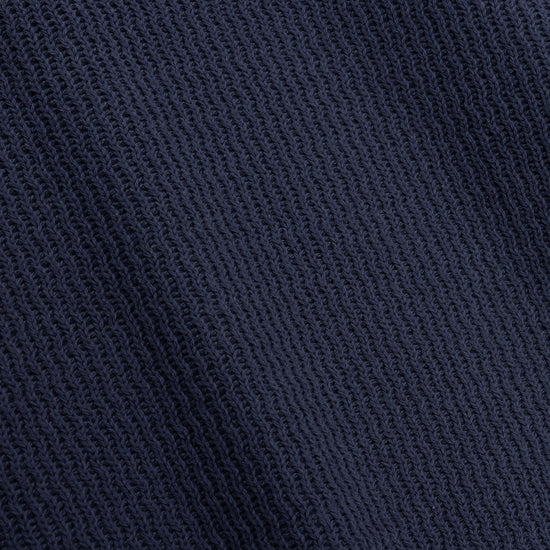 Wavy Knit L/S Polo - Navy