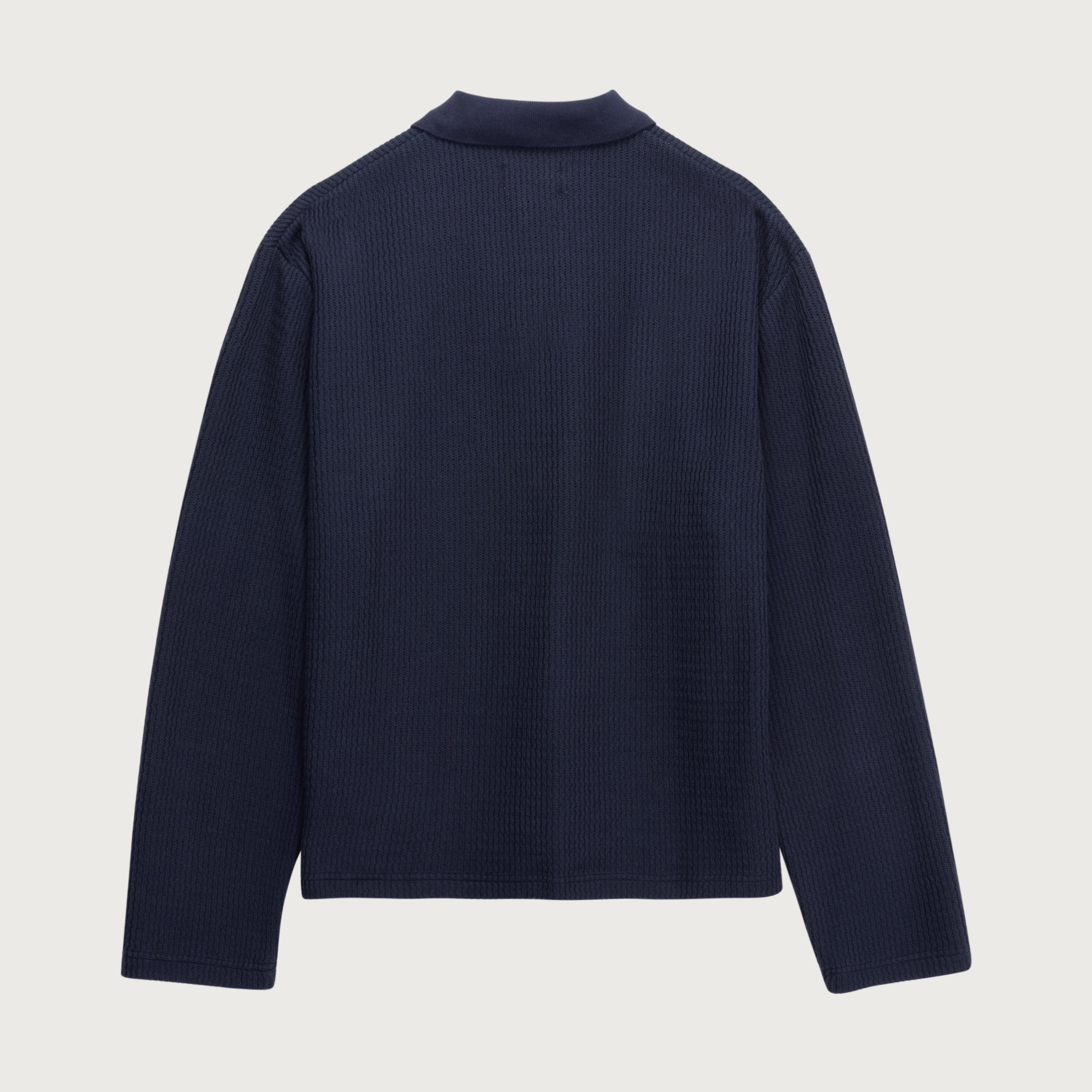 Wavy Knit L/S Polo - Navy – Honor The Gift