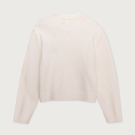 H Brushed Knit Cardigan - Bone