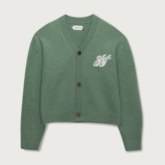 H Brushed Knit Cardigan - Mint