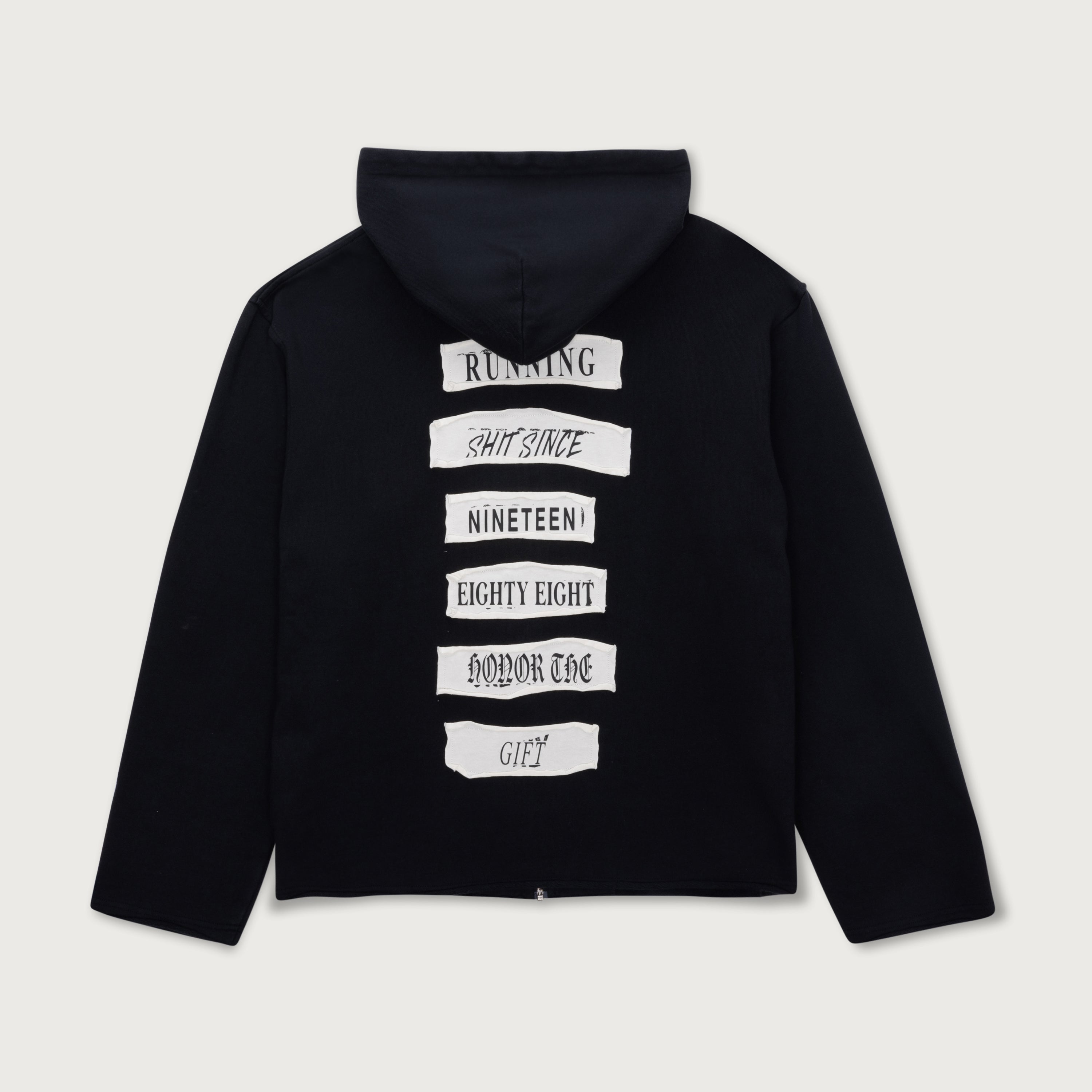 Running Shit Since 1988 Zip Hoodie - Black