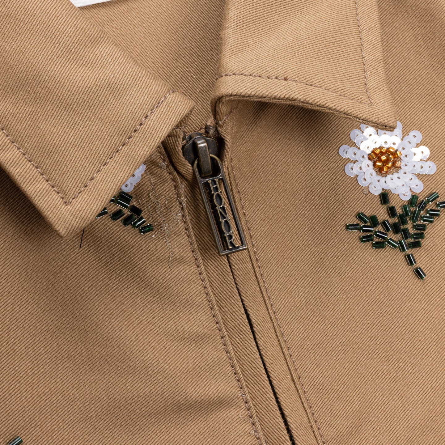 Flowers Beaded Jacket - Taupe