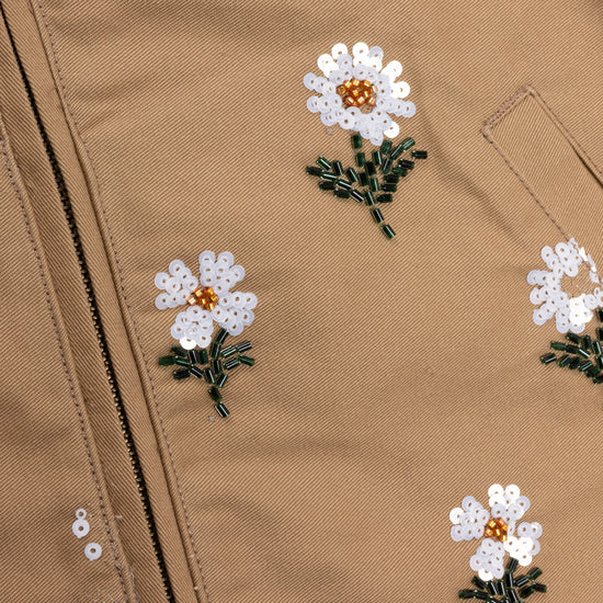 Flowers Beaded Jacket - Taupe