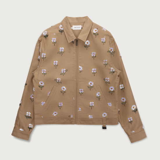 Flowers Beaded Jacket - Taupe