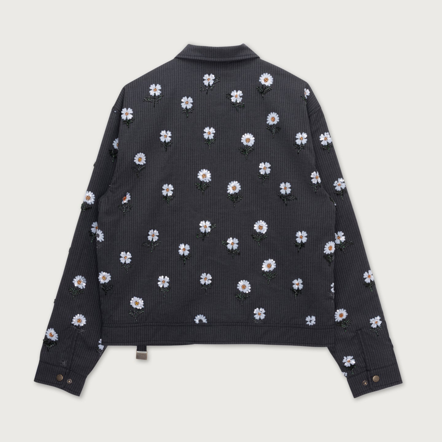 Flowers Beaded Jacket - Black