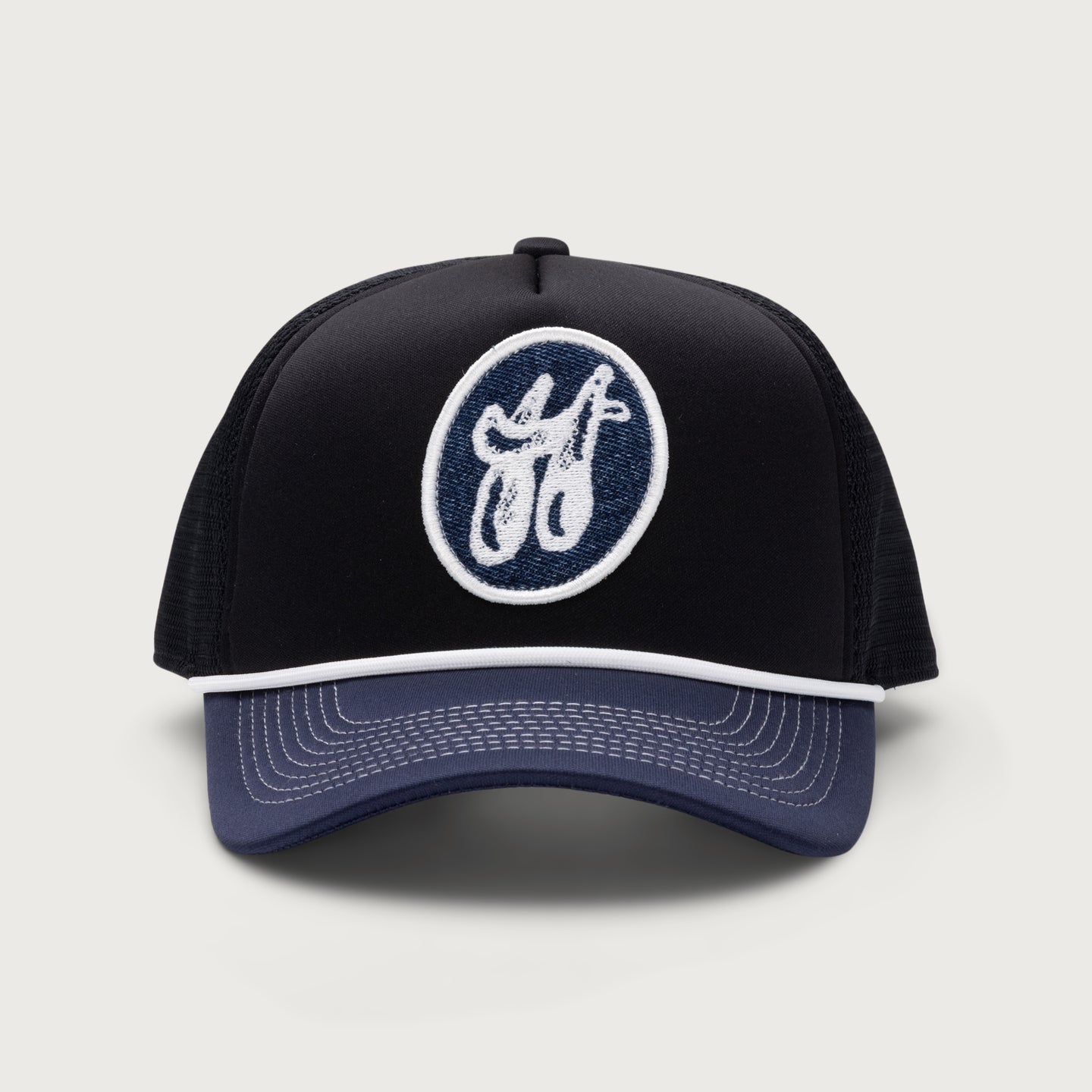 H Patch Trucker Cap - Black