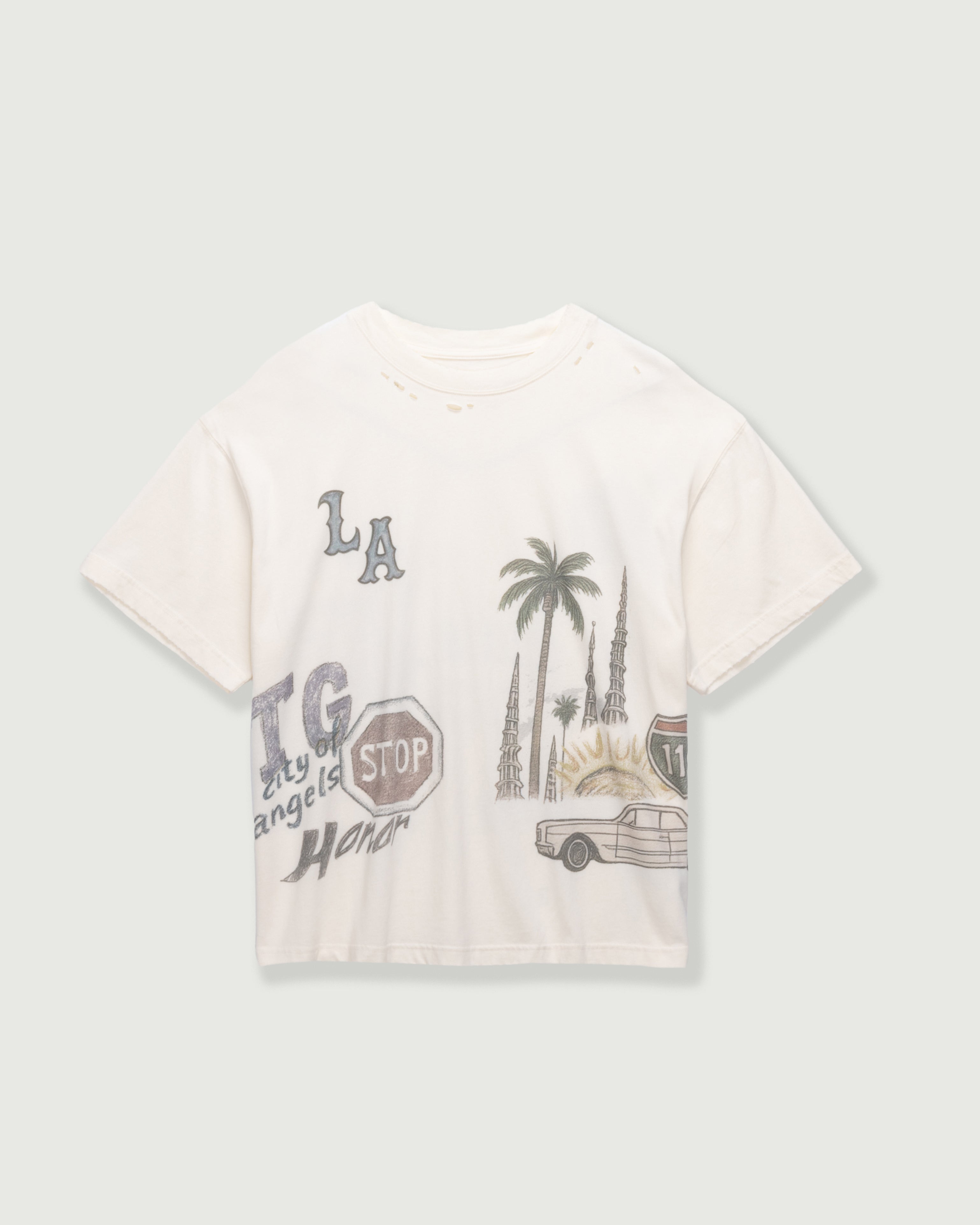 All Over Los Angeles Tee - Bone