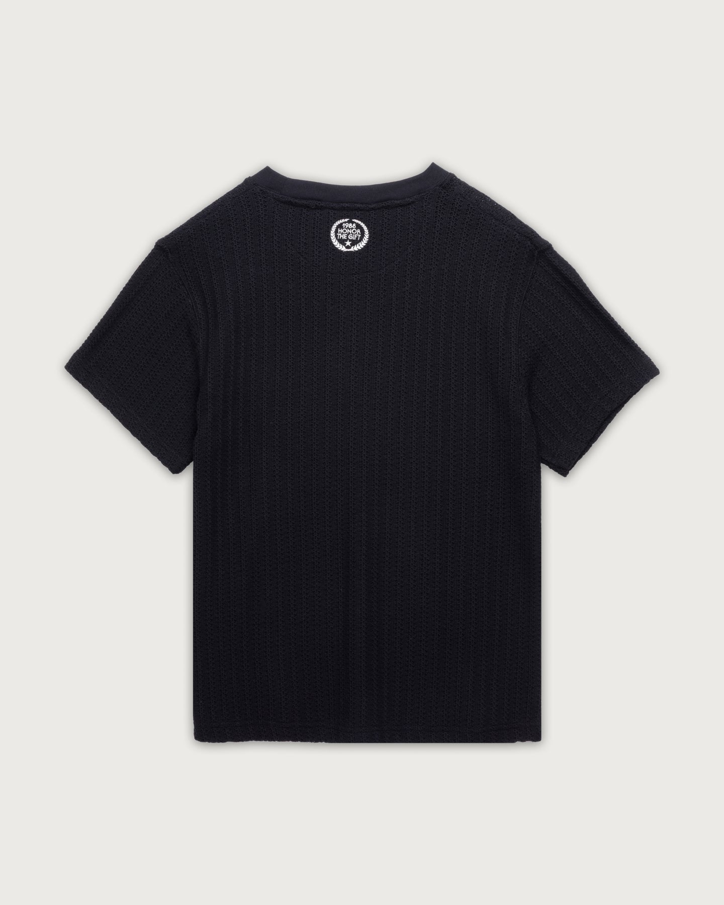 Cable Knit Tee - Black