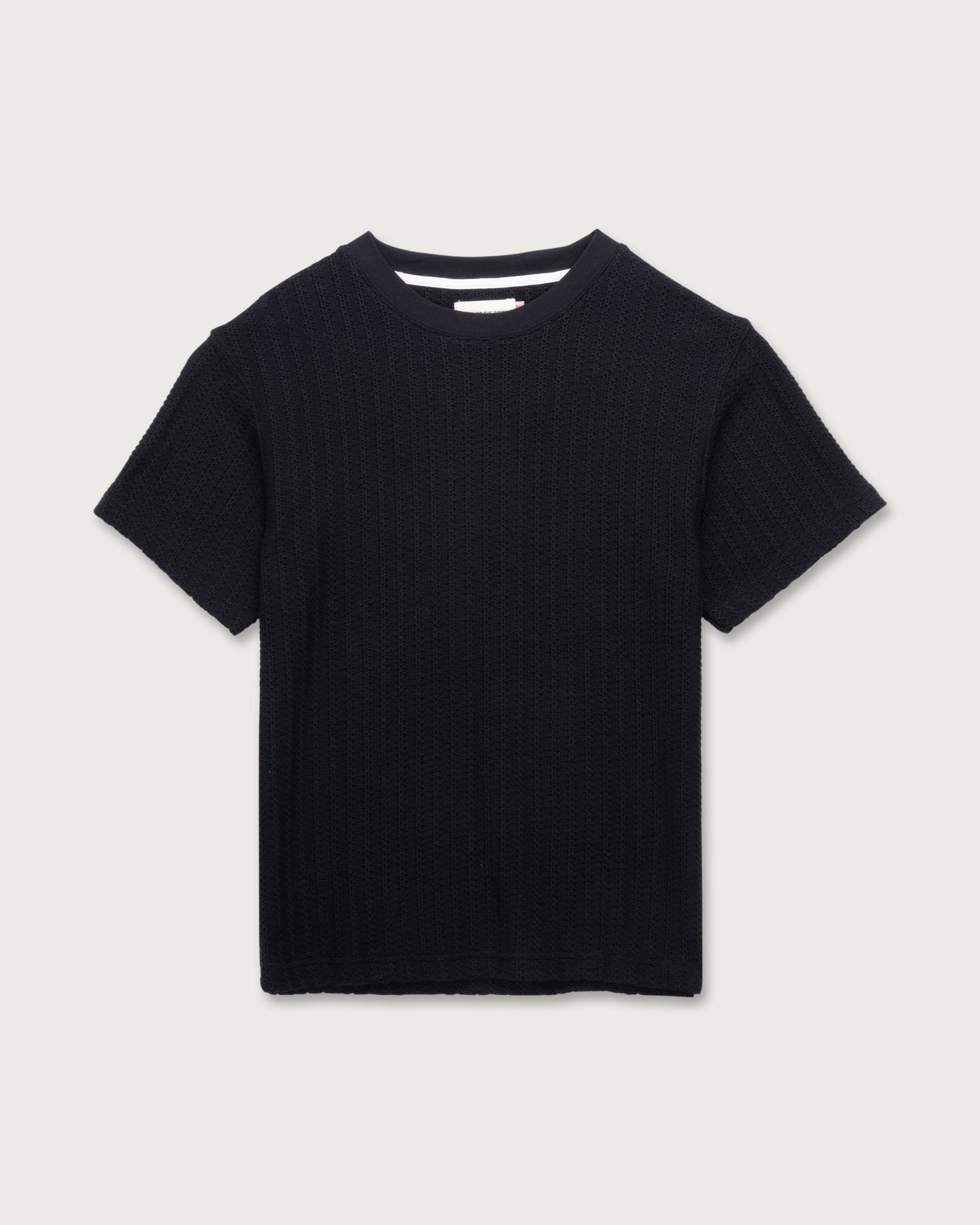 Cable Knit Tee - Black