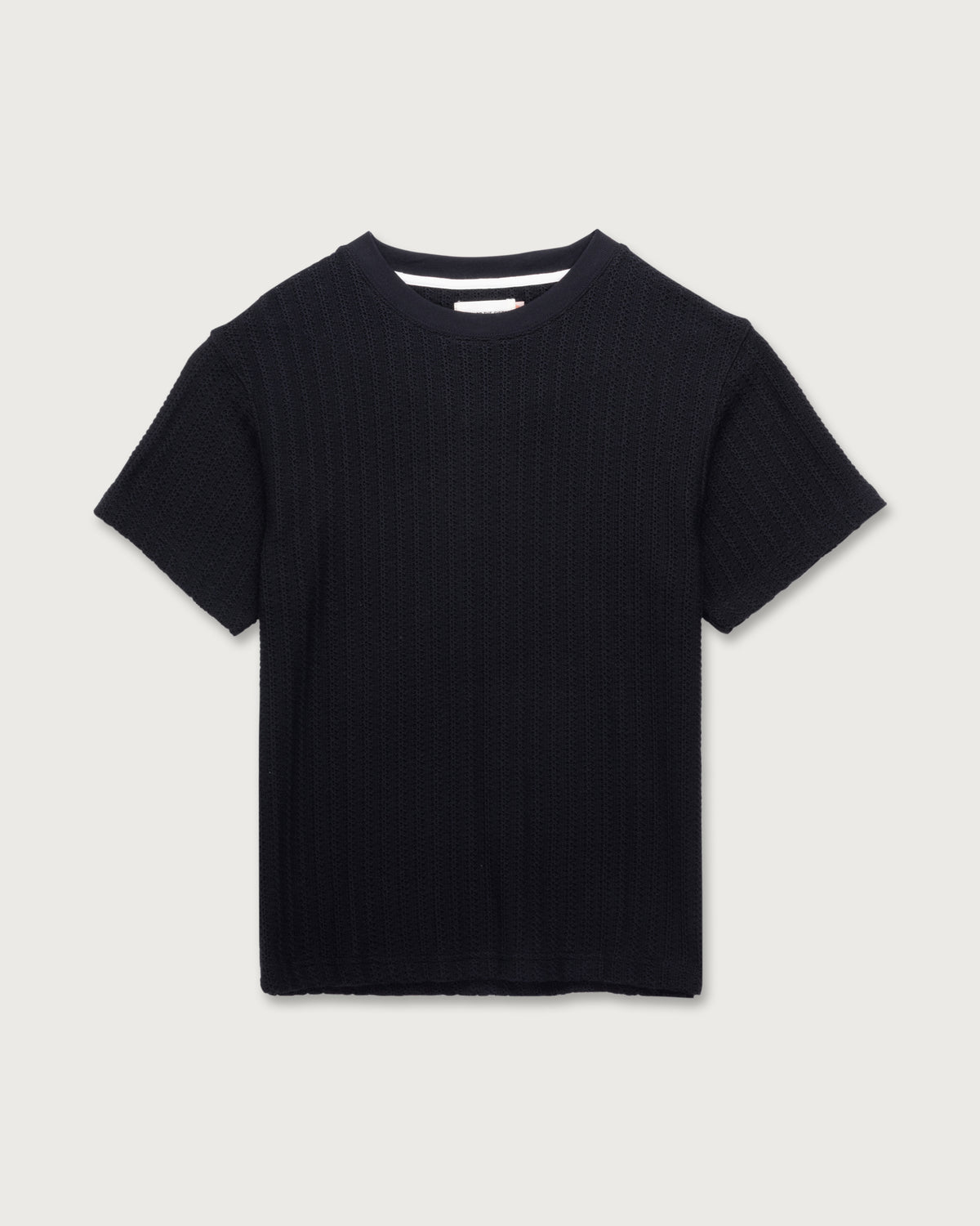 Cable Knit Tee - Black