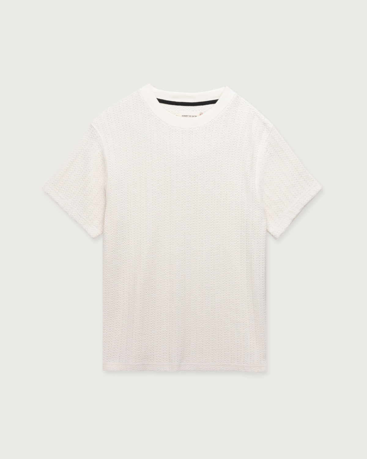 Cable Knit Tee - Bone