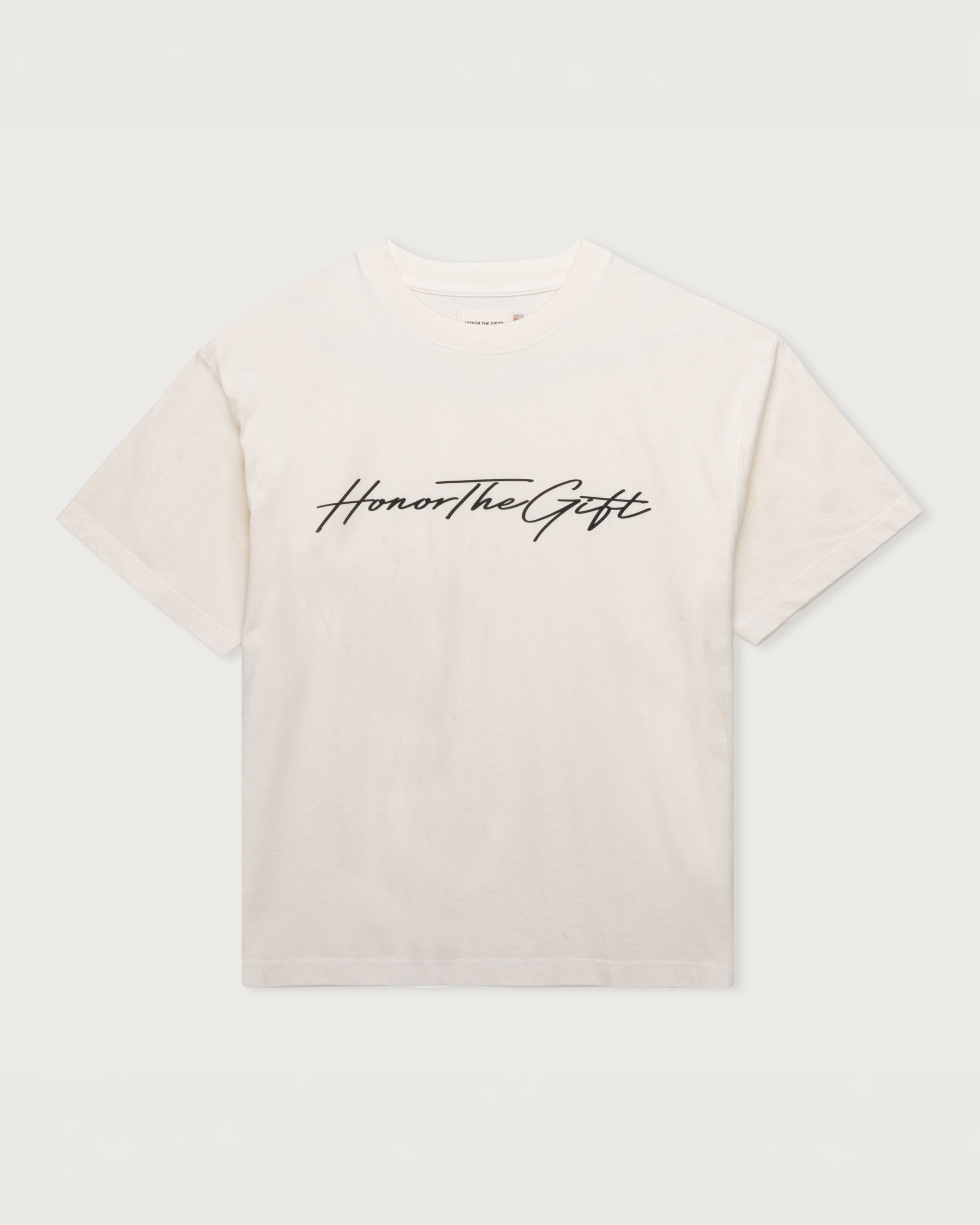 Script Tee - Bone