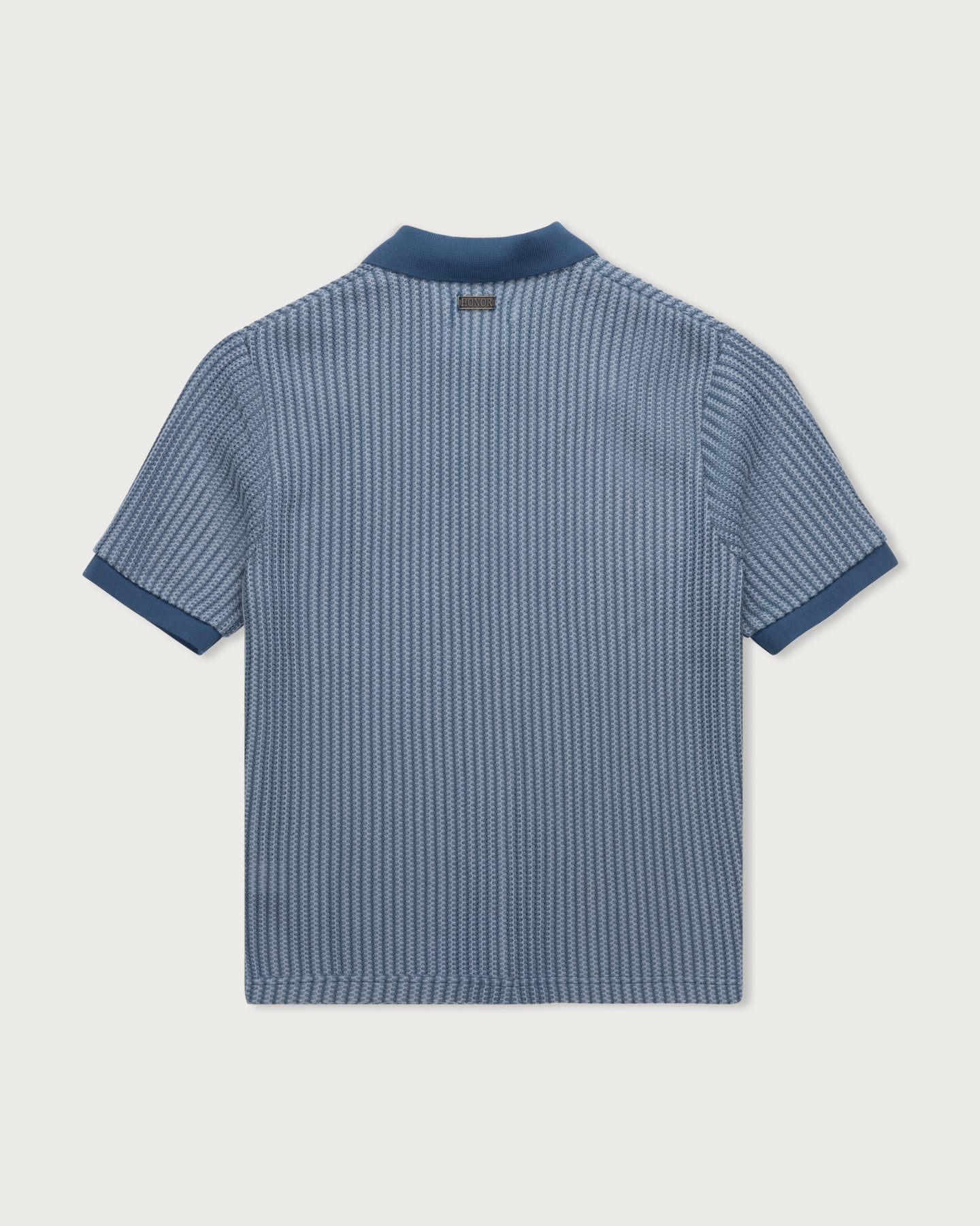 Striped Knit Polo - Indigo