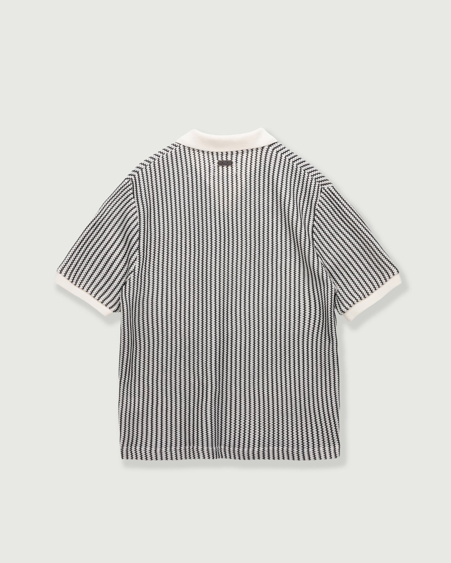Striped Knit Polo - Bone