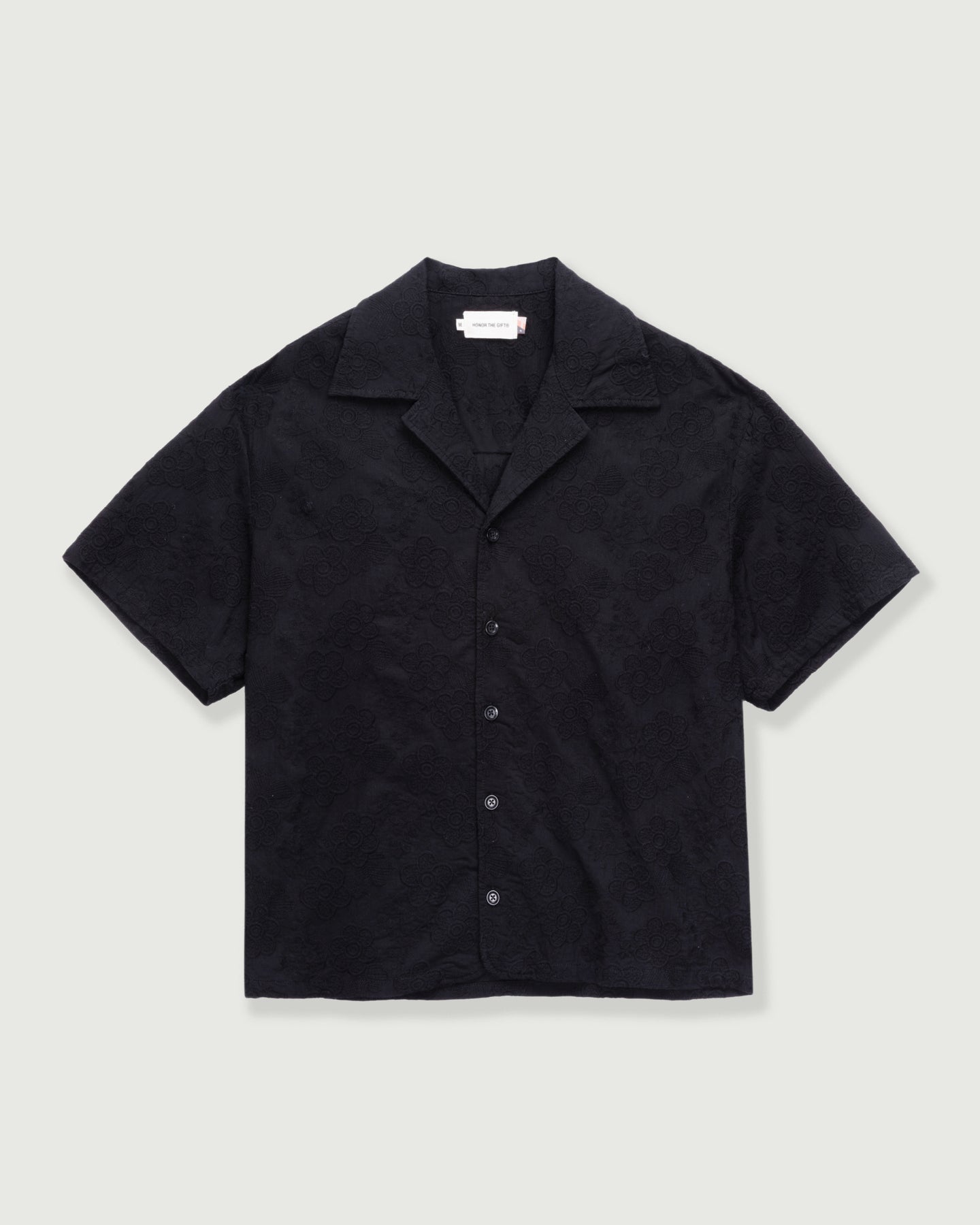 Novelty Floral Camp Shirt - Black
