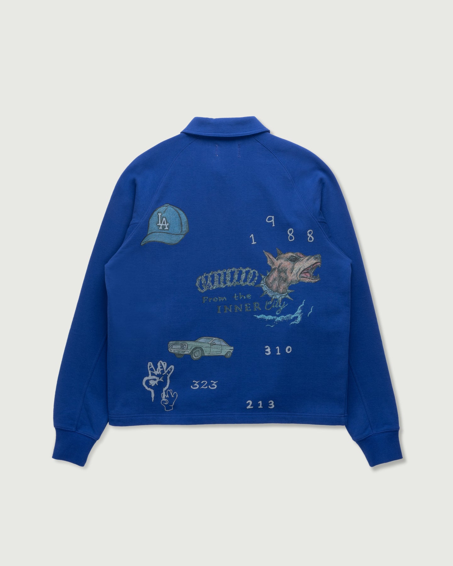 All Over LA Fleece Coaches Jacket - Midnight Blue