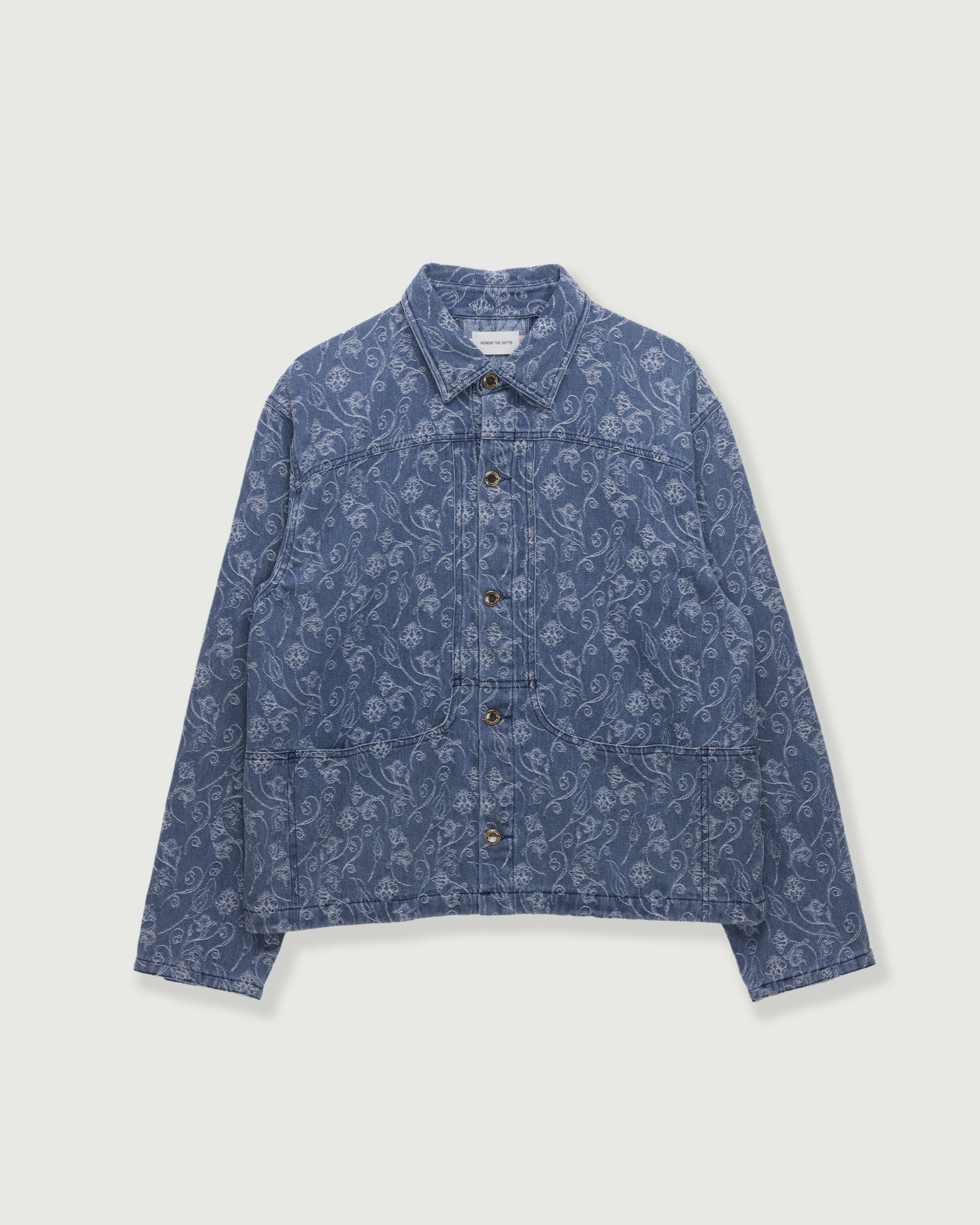 Floral Utility Jacket - Light Indigo