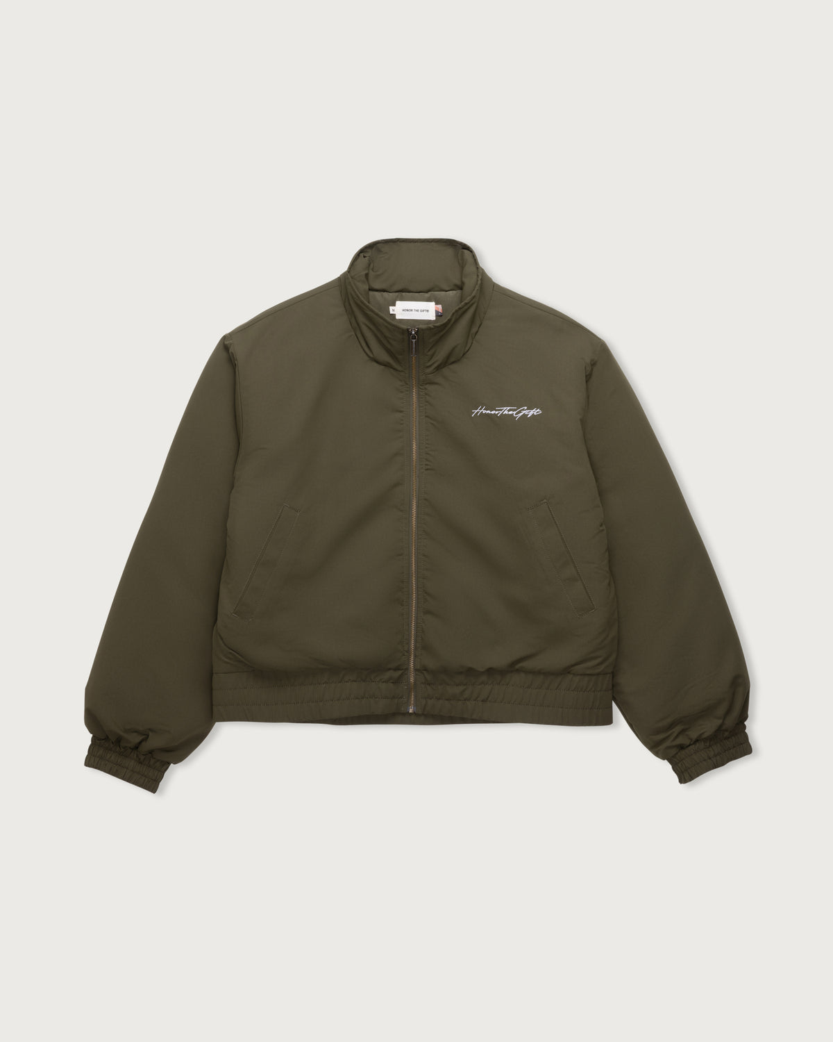 Script Puffer Jacket - Olive