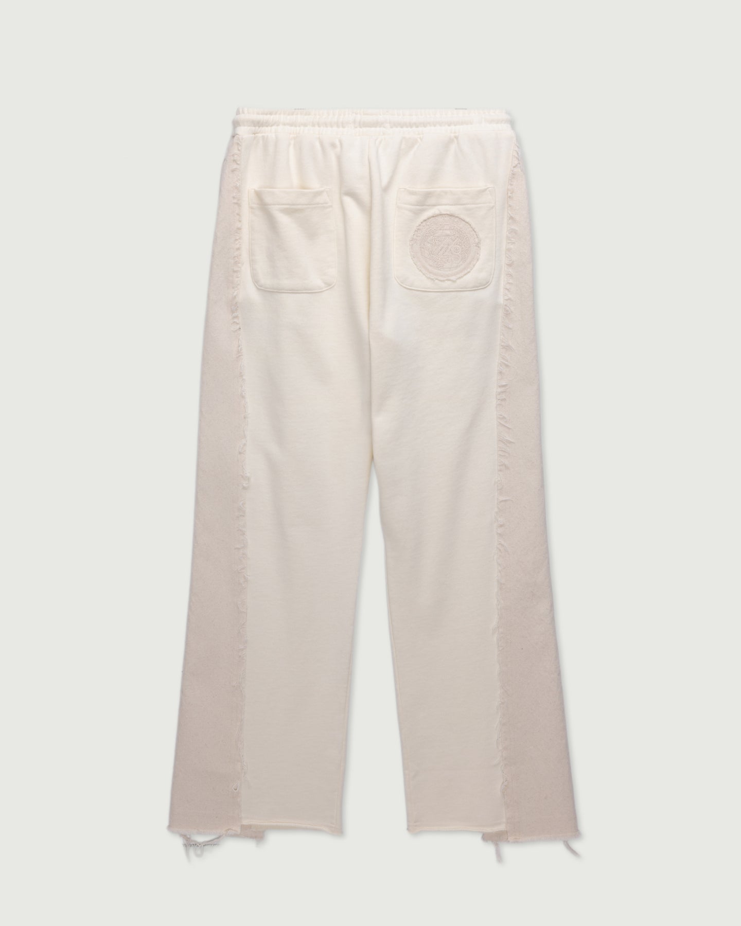 Denim Panel Flare Sweatpant - Bone