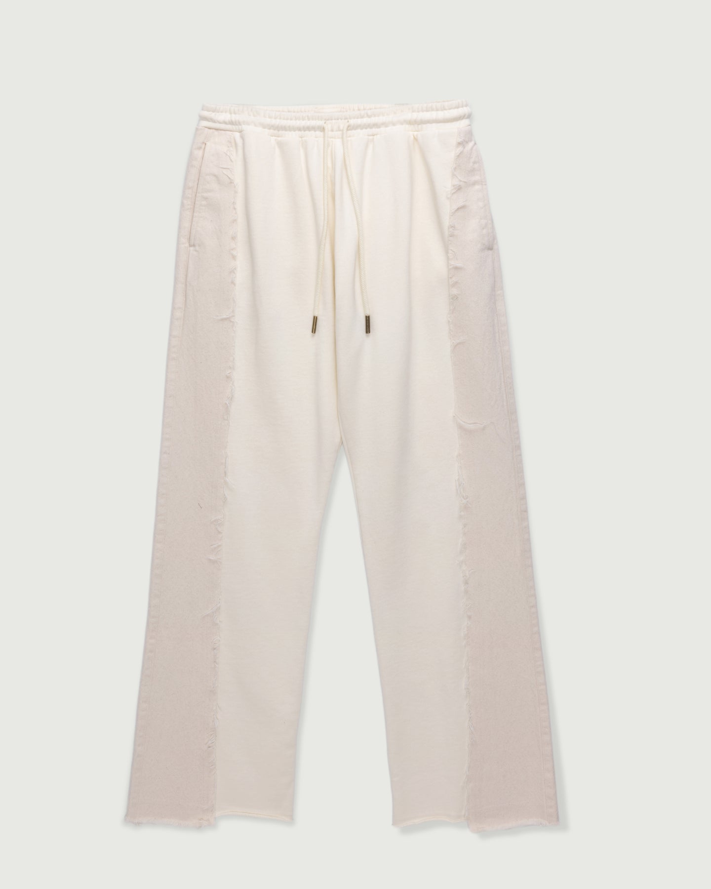 Denim Panel Flare Sweatpant - Bone