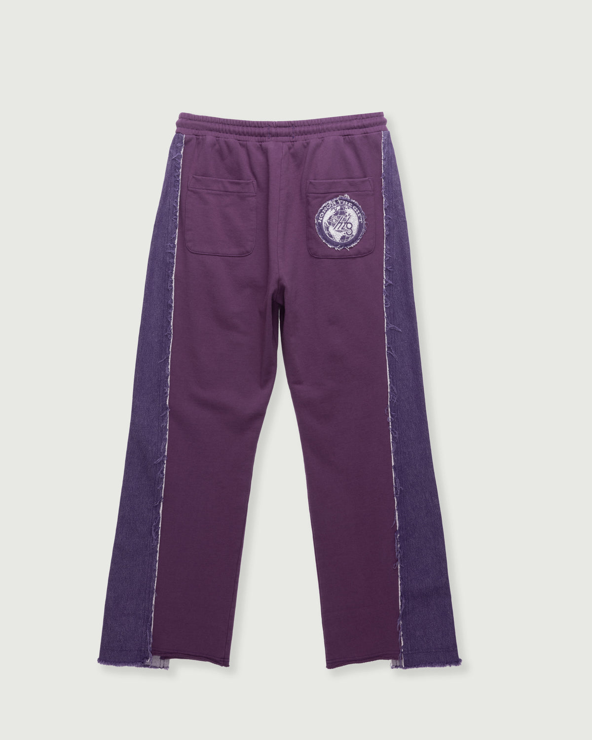Denim Panel Flare Sweatpant - Purple