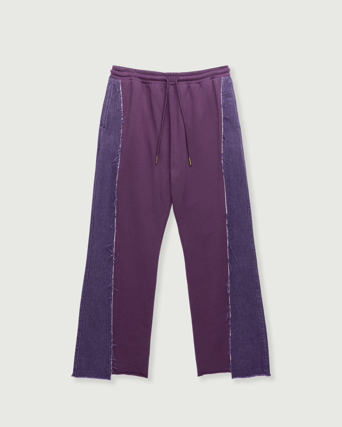Denim Panel Flare Sweatpant - Purple