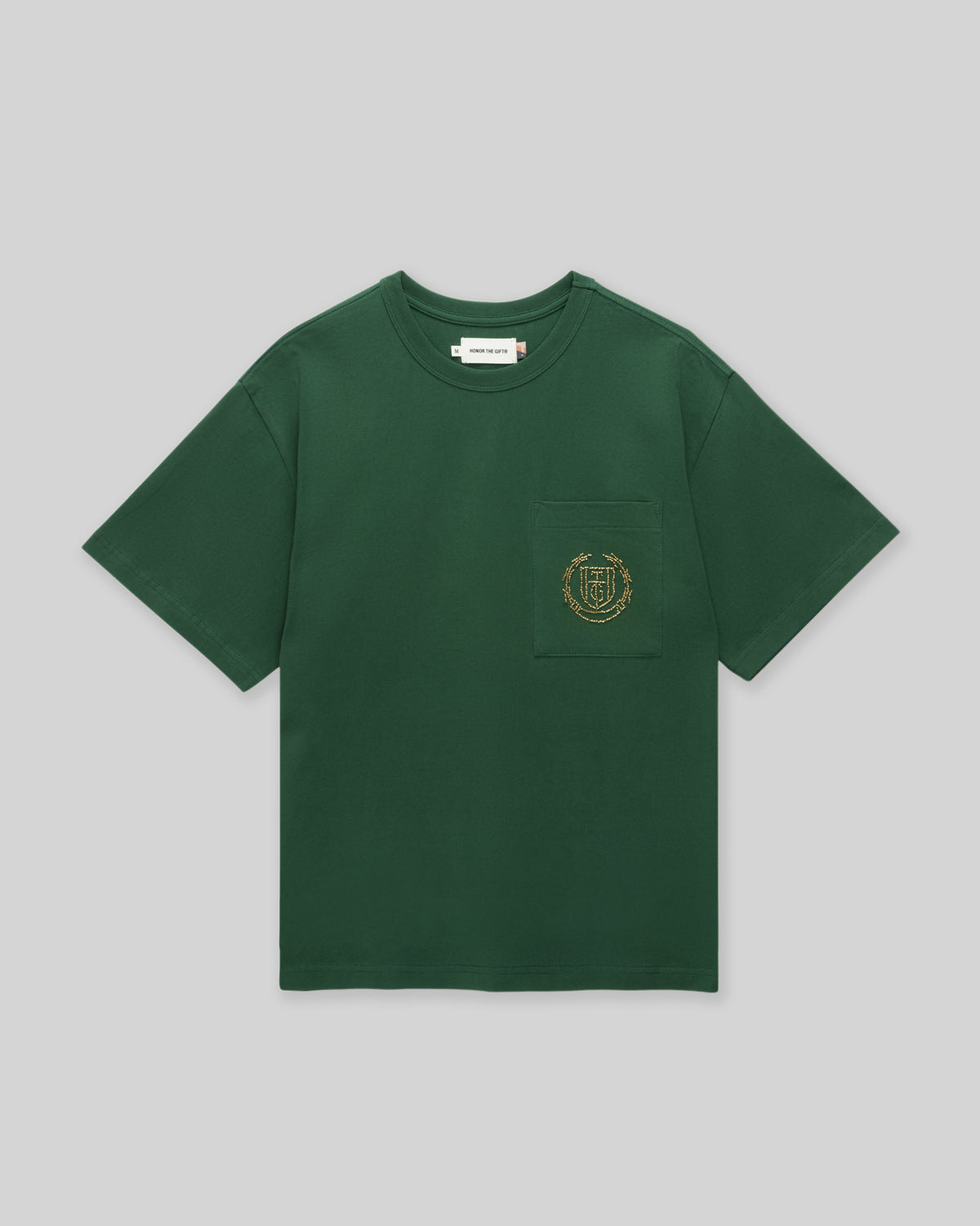Beaded Pocket Tee - Forest