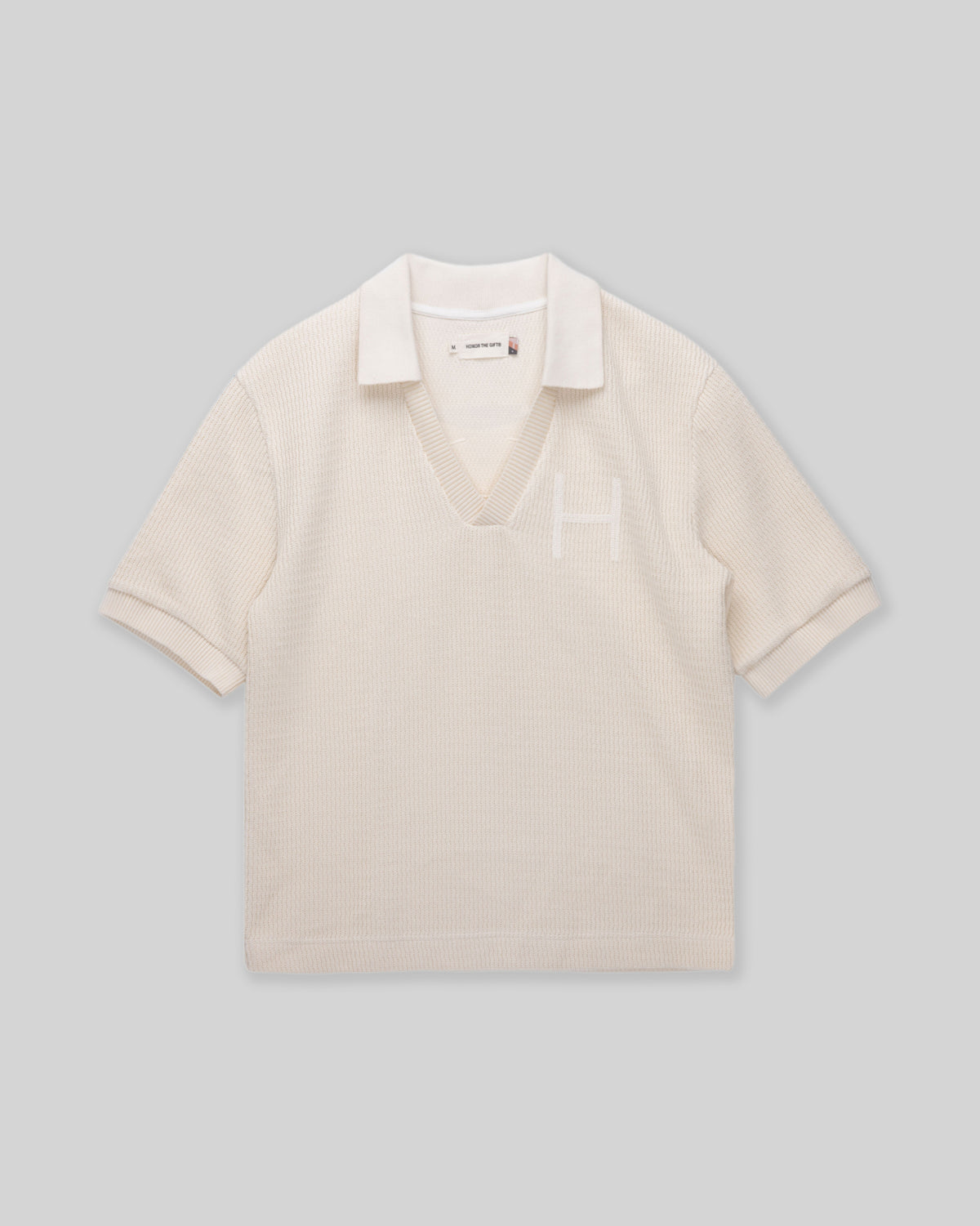 Knitted SS Polo - Bone