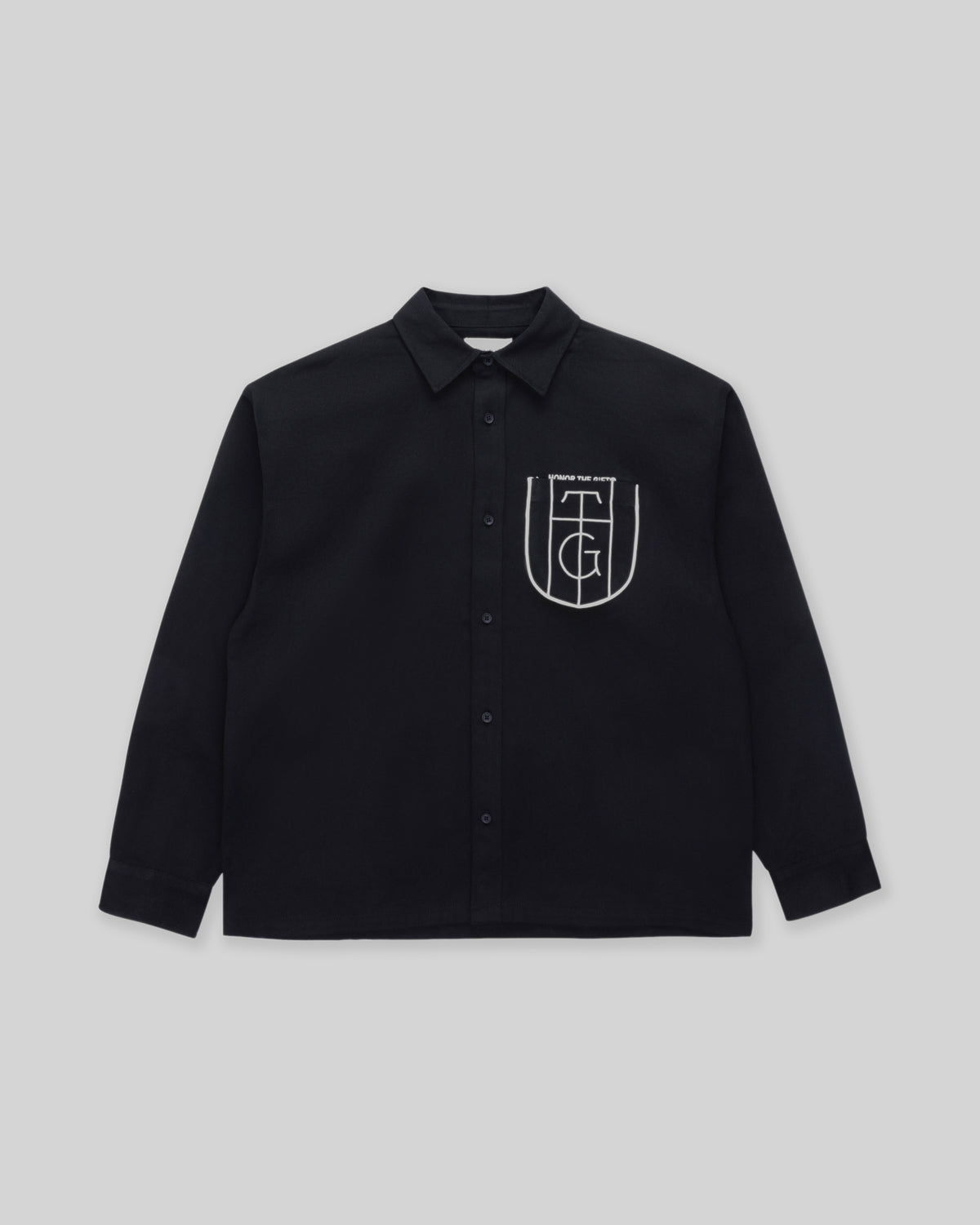 Twill Button Up Shirt - Black