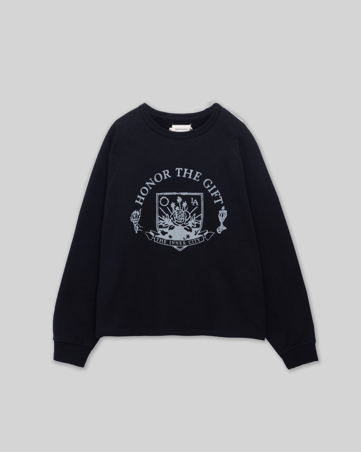 Emblem Raglan Crew - Black