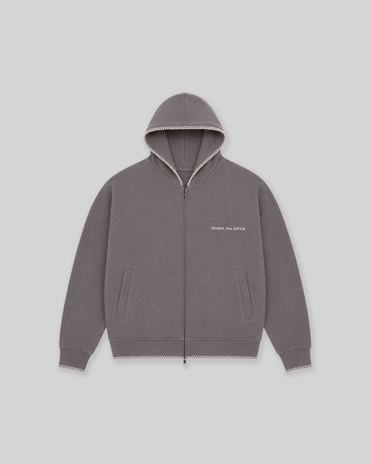 Whip Stitch Hoodie - Mocha Grey
