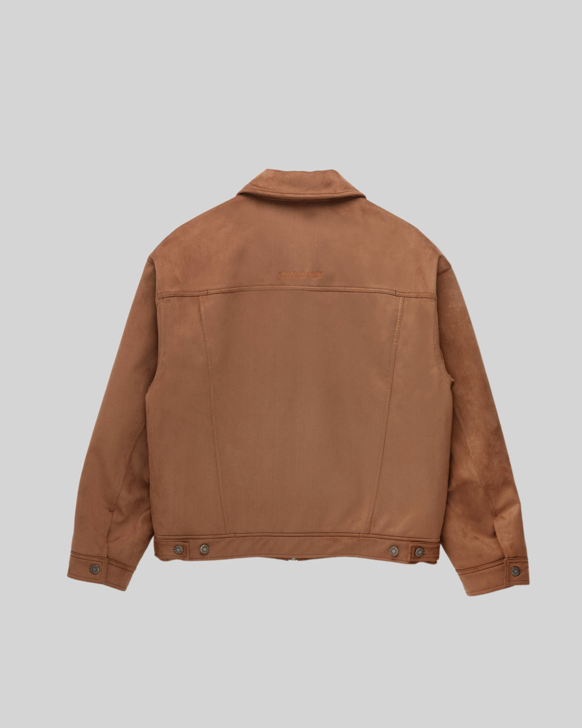 Emblem Suede Flight Jacket - Brown