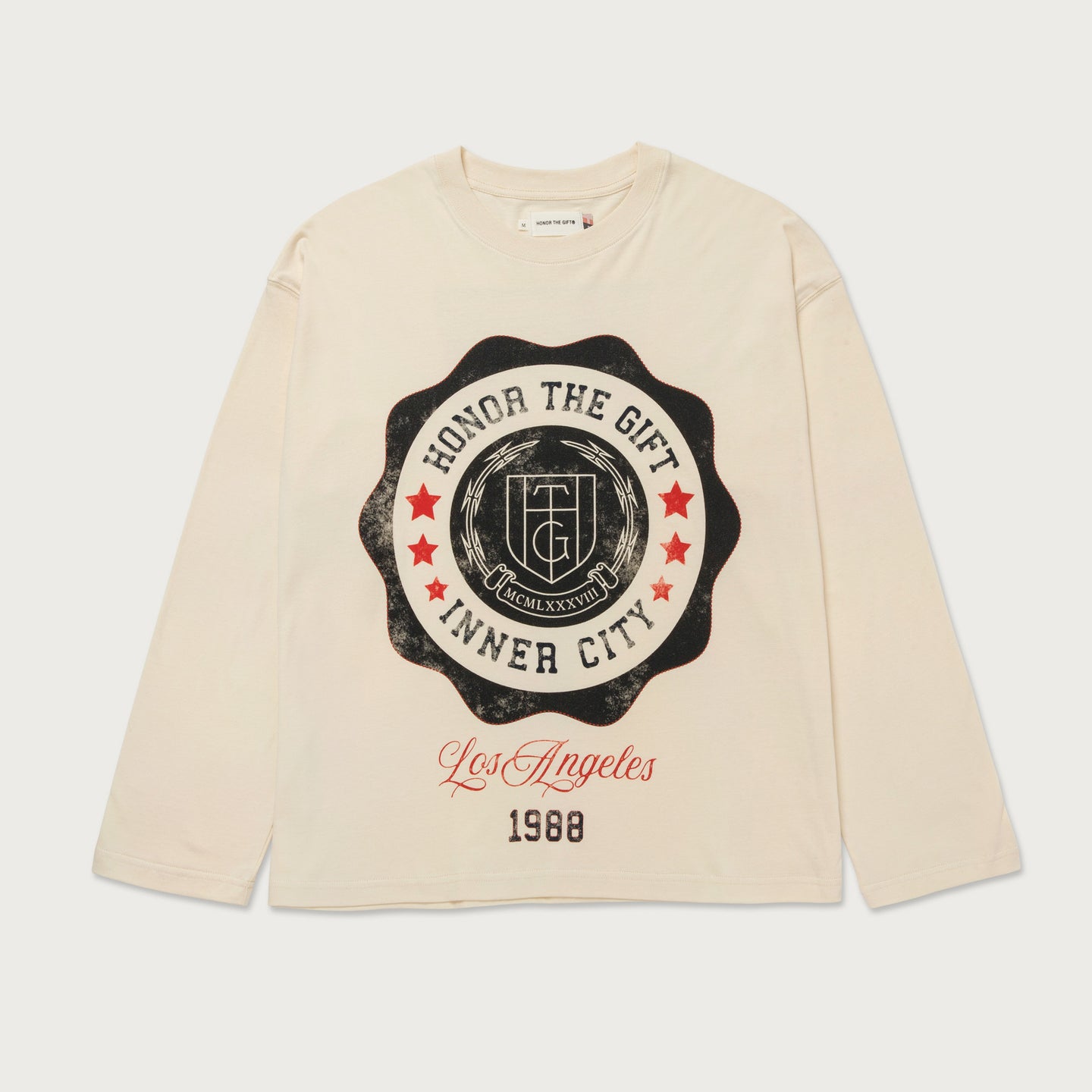 HTG® Seal Logo L/S T-Shirt - Bone