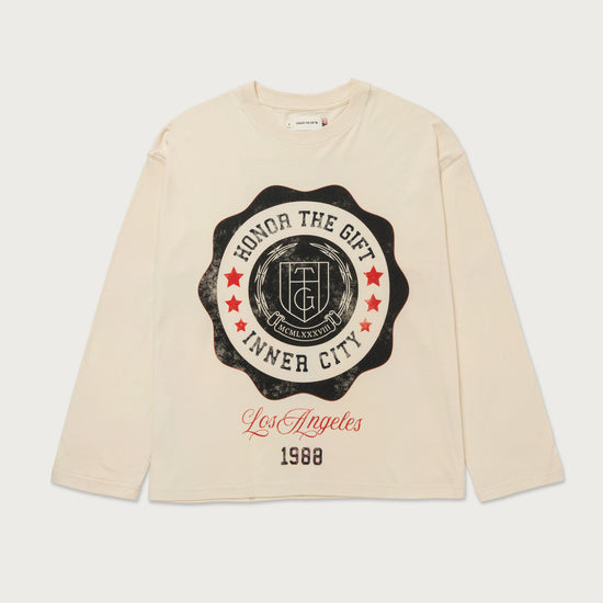 HTG® Seal Logo L/S T-Shirt - Bone