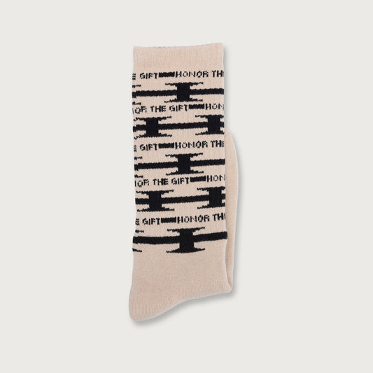 H Wire Ribbed Sock - Cream