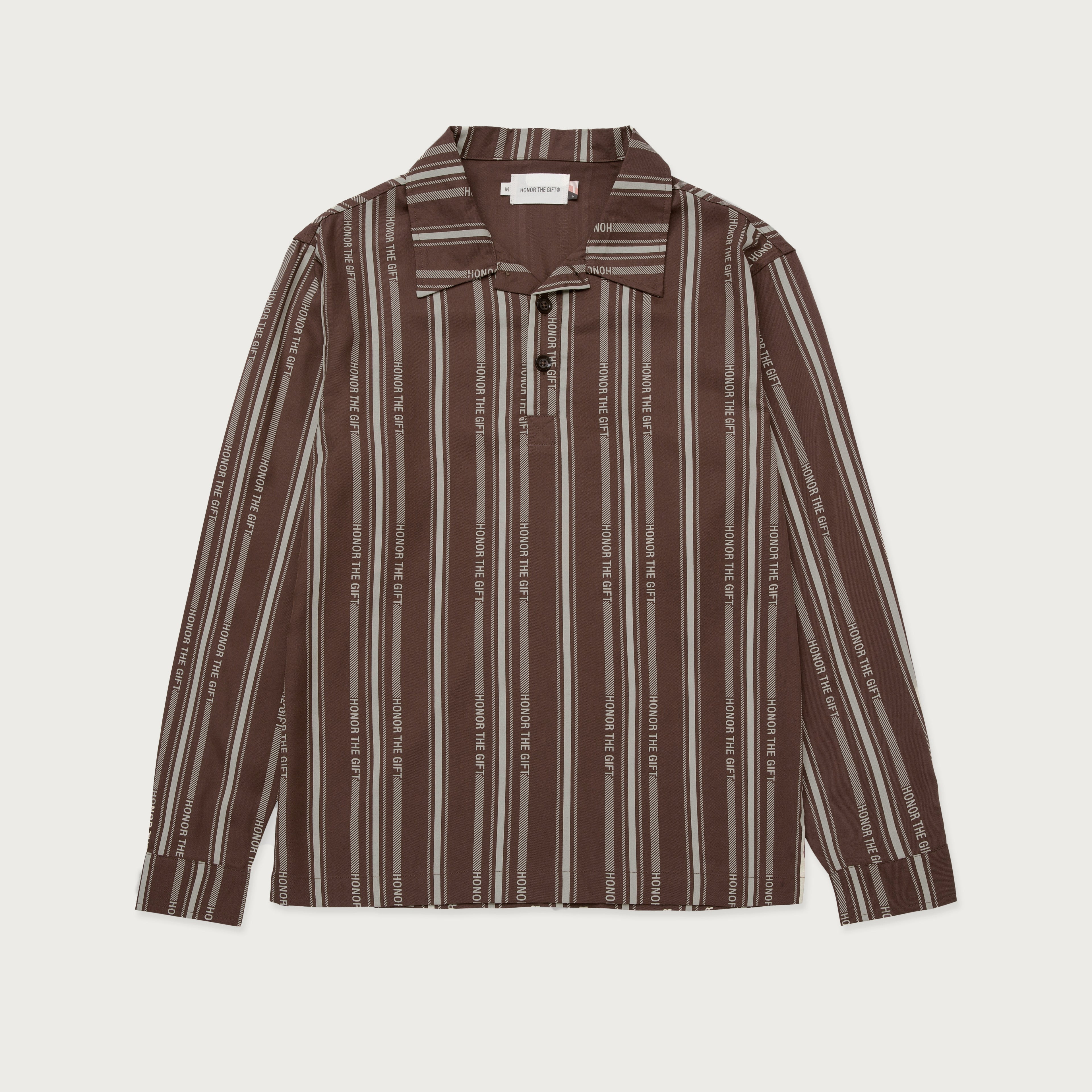 Honor Stripe L/S Henley - Brown – Honor The Gift