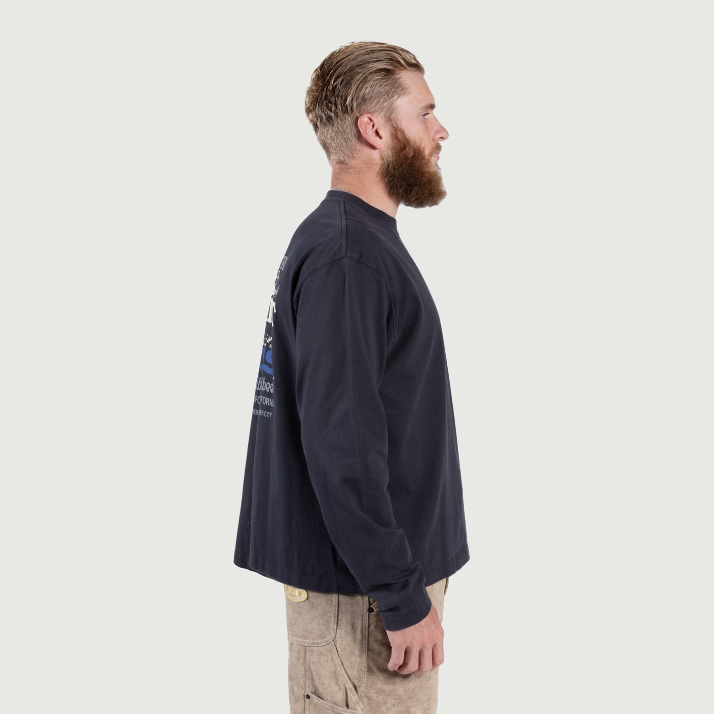 Rams Ls Tee - Navy