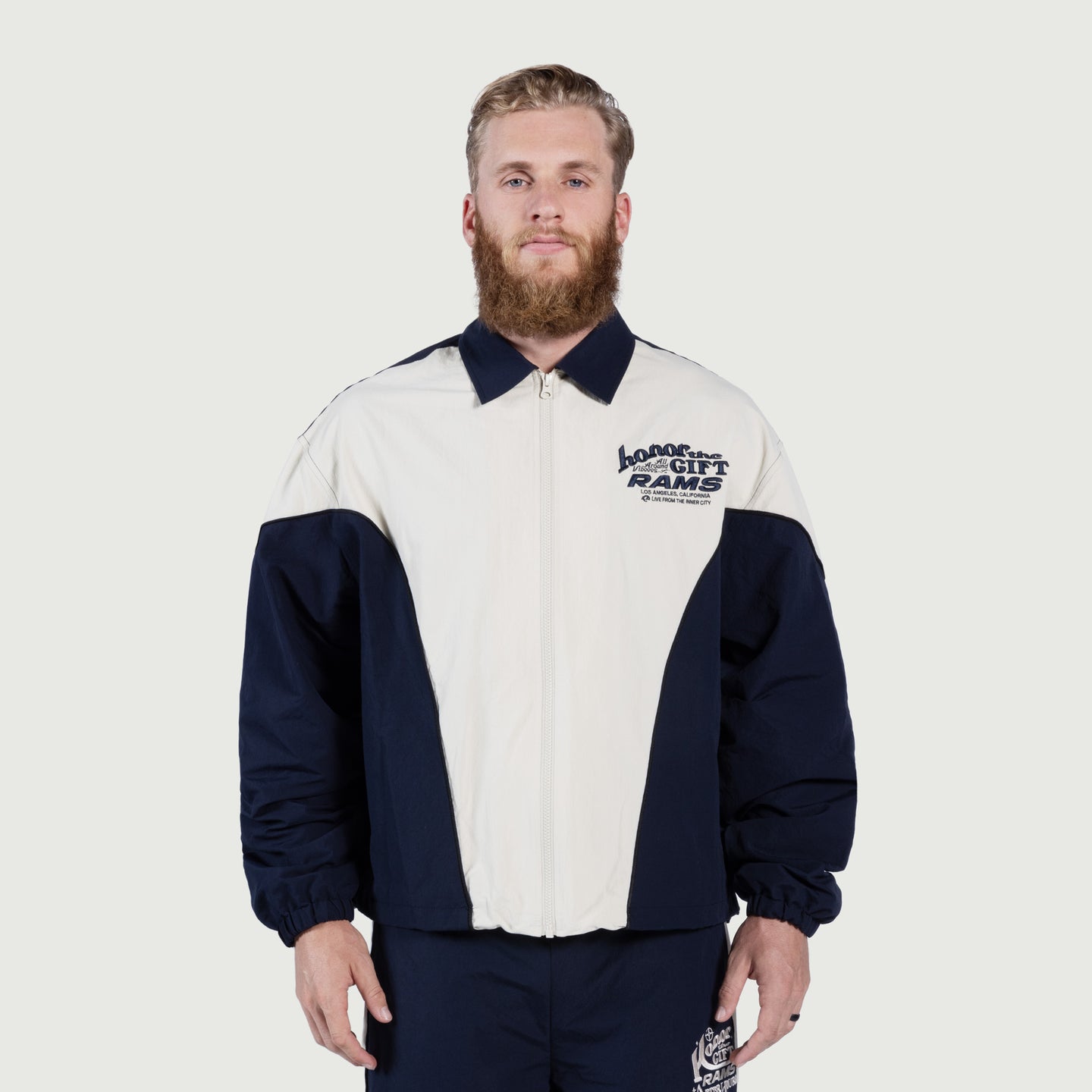 Rams Nylon Zip Up - Navy