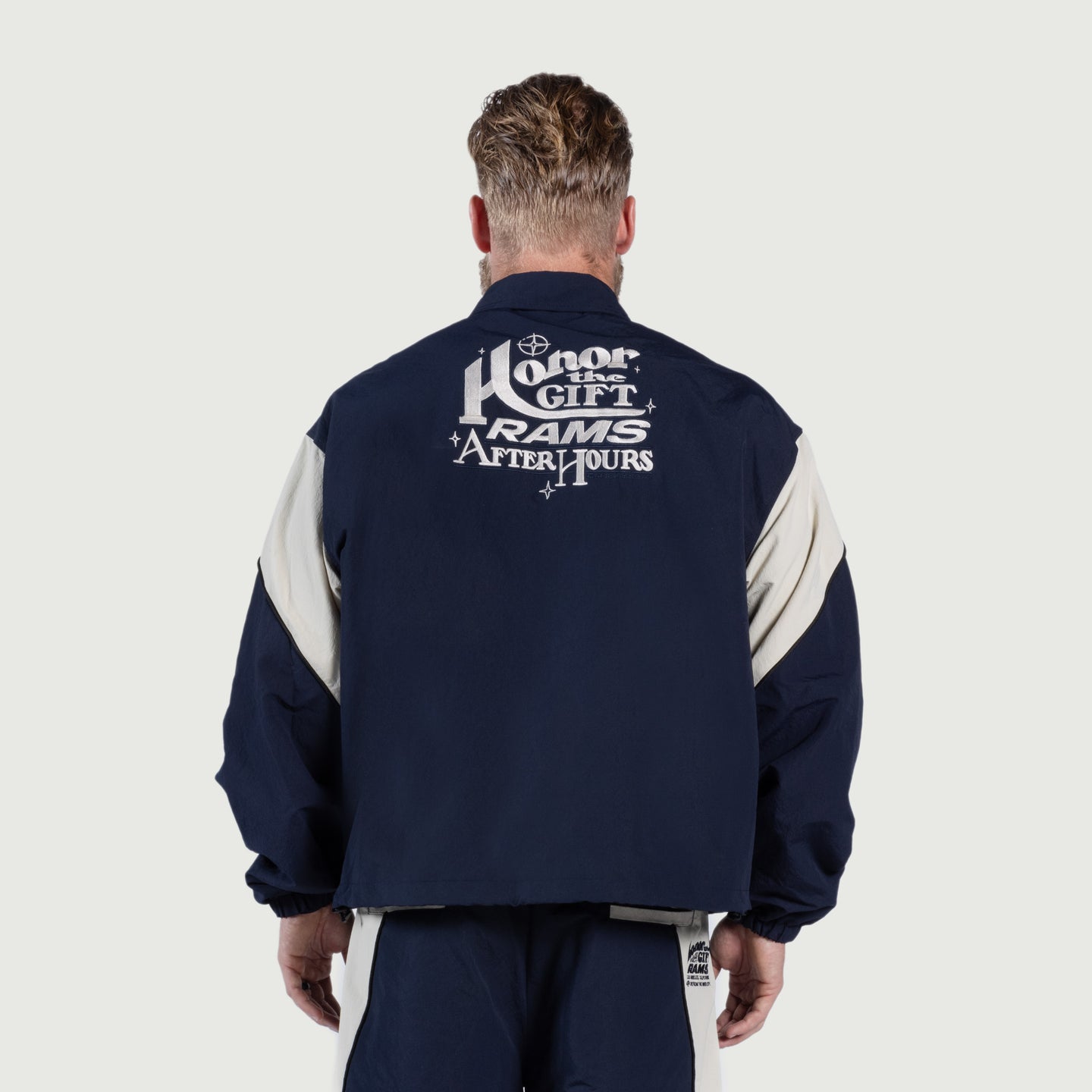 Rams Nylon Zip Up - Navy