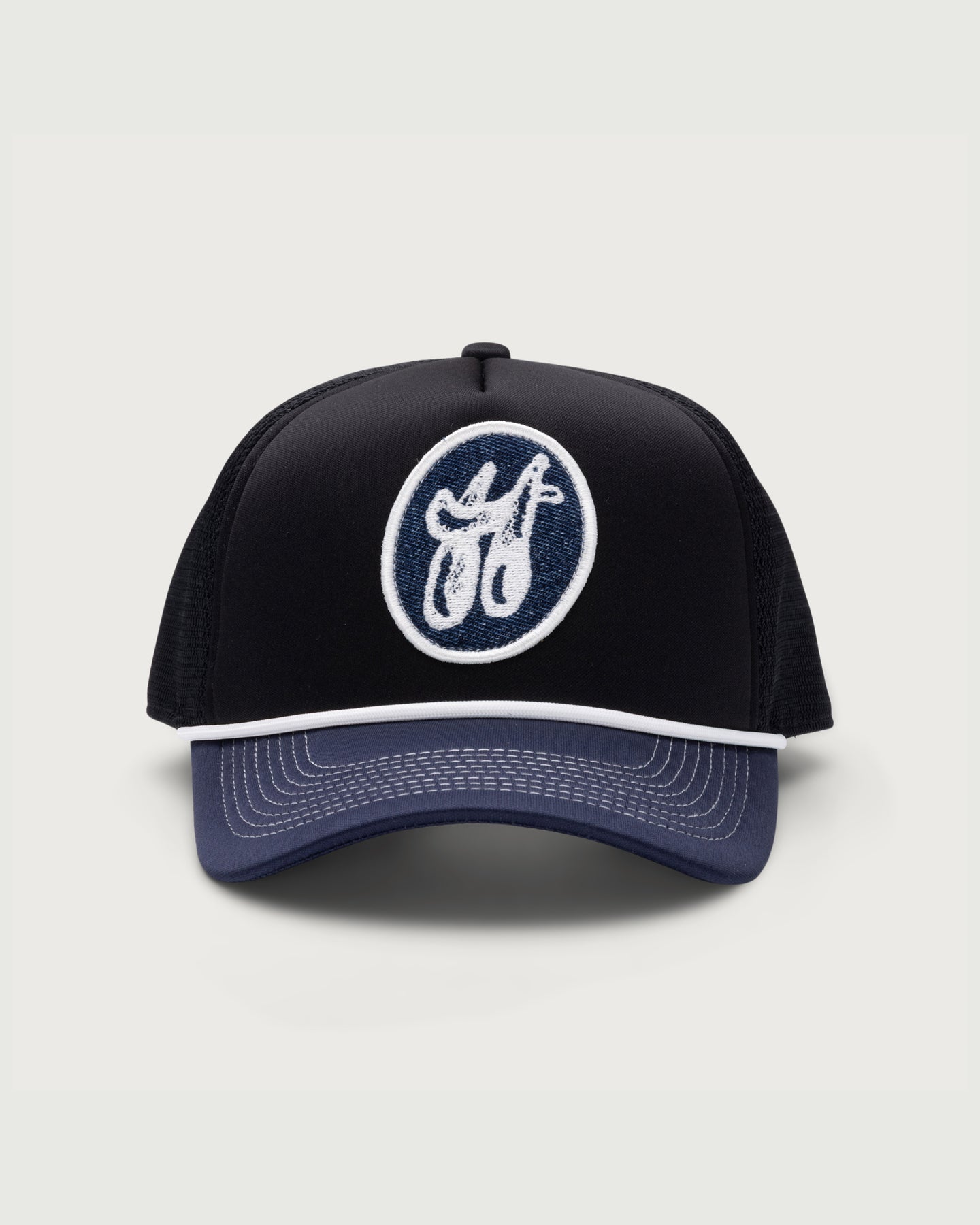 H Patch Trucker Cap - Black