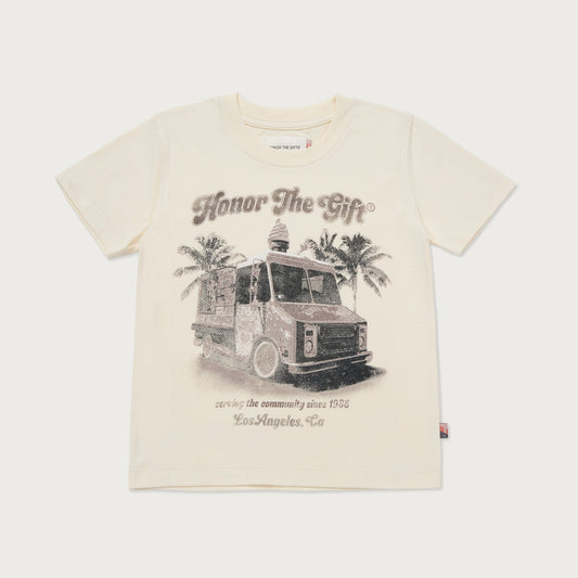 Kids Ice Cream Truck T-Shirt - Bone