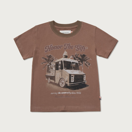 Kids Ice Cream Truck T-Shirt - Lt. Brown