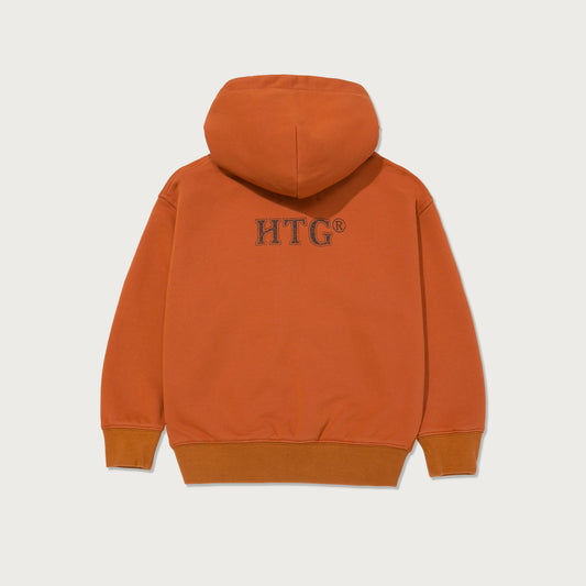 Kids Blooming Flower Full Zip Hoodie - Rust