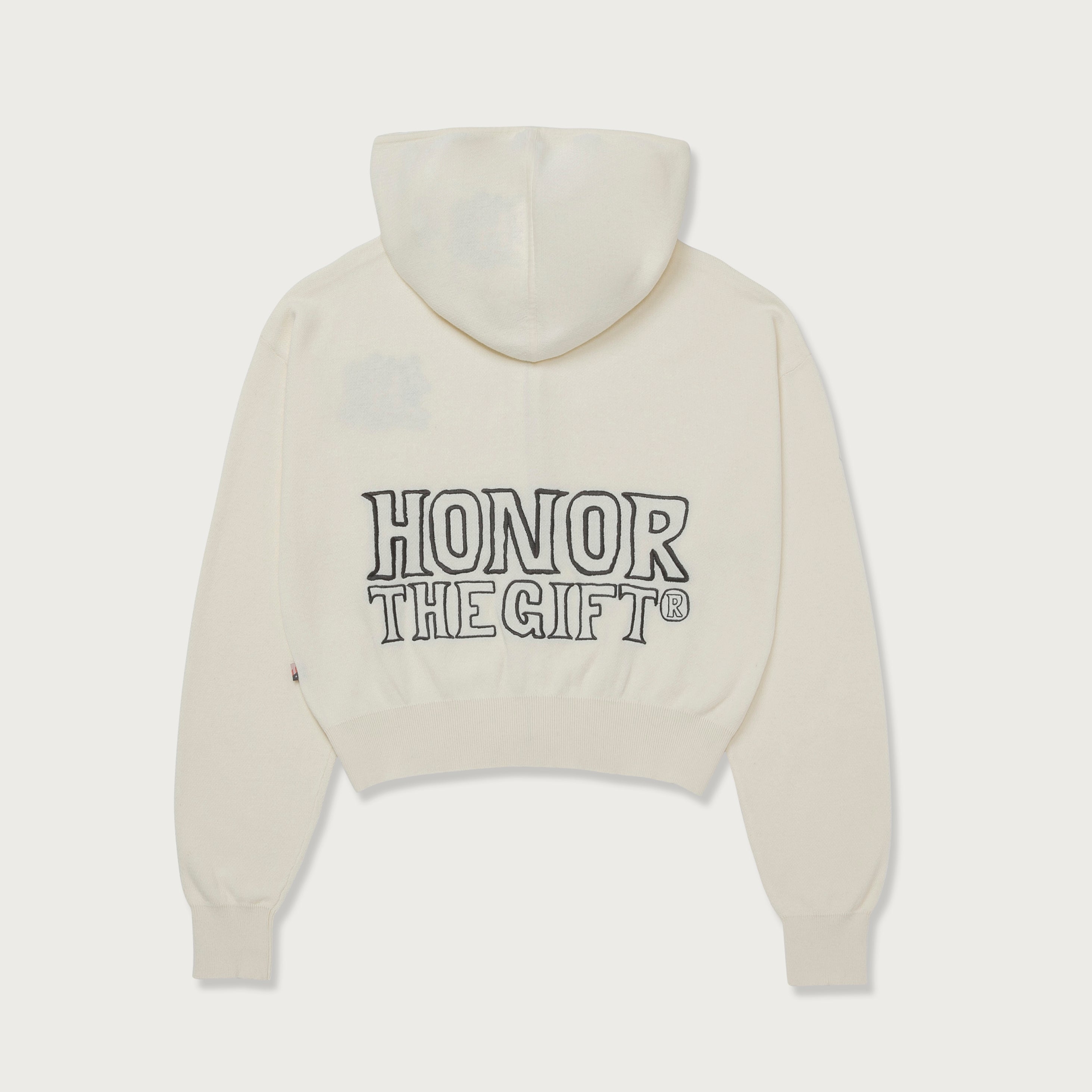 Womens HTG Jacquard Full Zip Hoodie Cream Honor The Gift