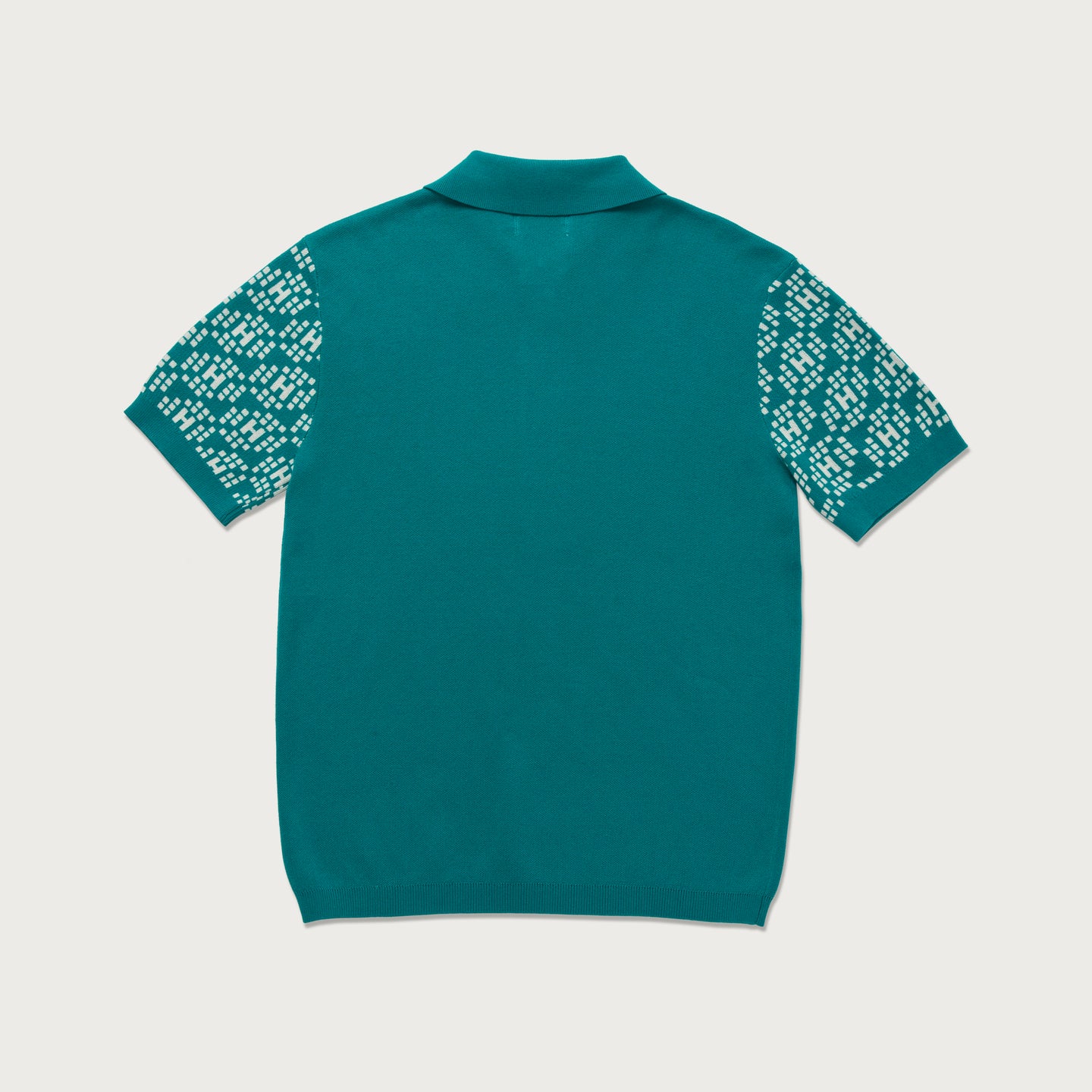 Knit H Pattern Polo - Teal