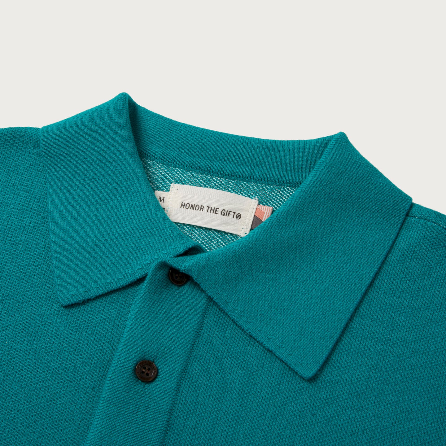 Knit H Pattern Polo - Teal