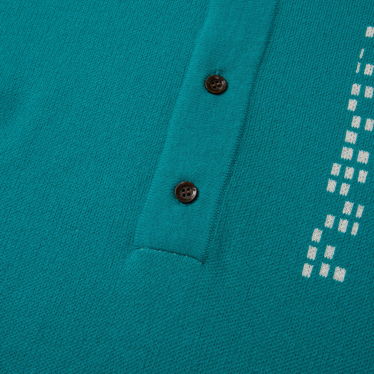 Knit H Pattern Polo - Teal