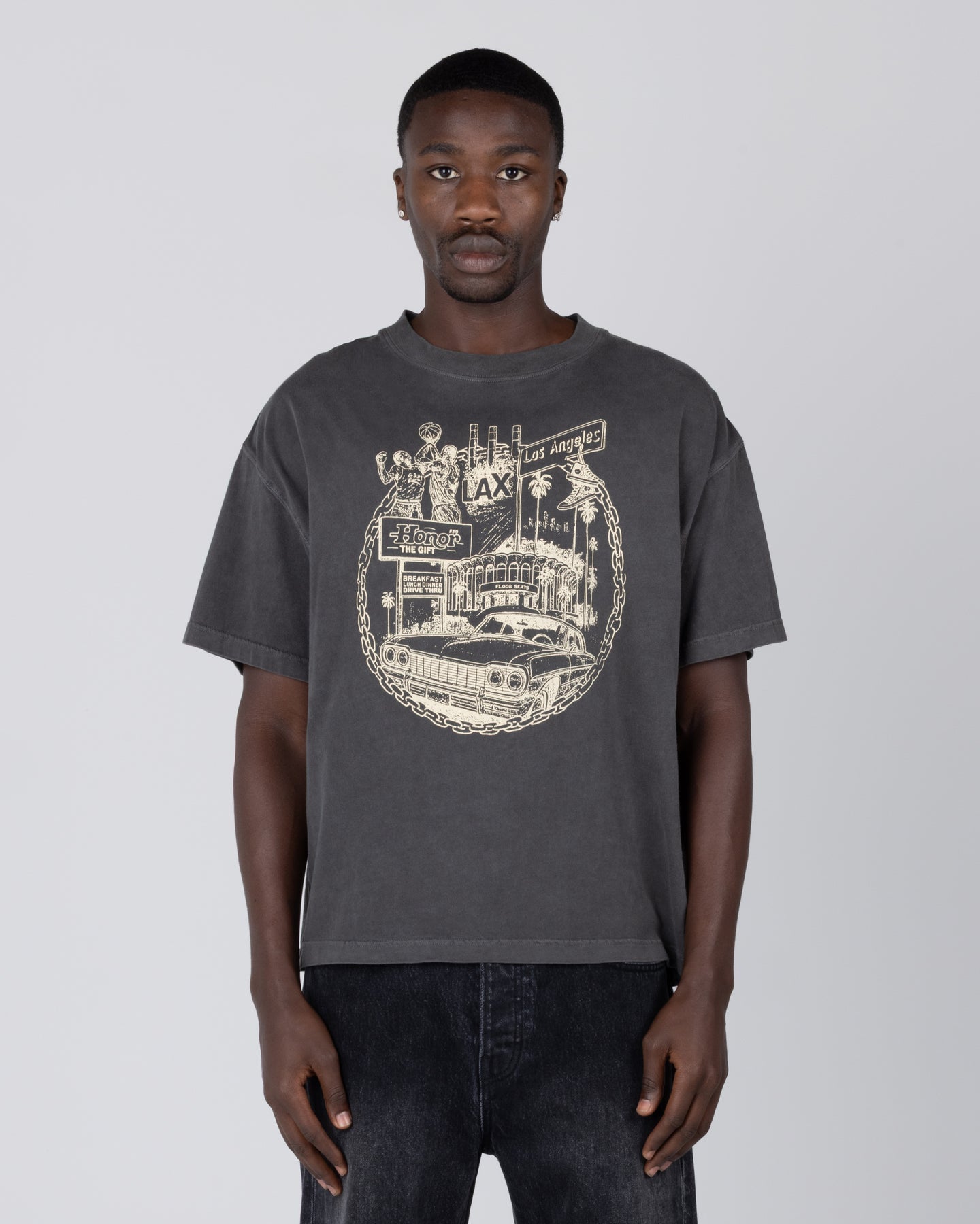 LA Chain City Tee - Vintage Black